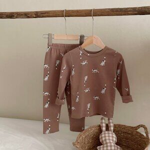 Kids Thermal Cotton Pajama Set | Soft Long Sleeve Top & Pants | Cozy Sleepwear